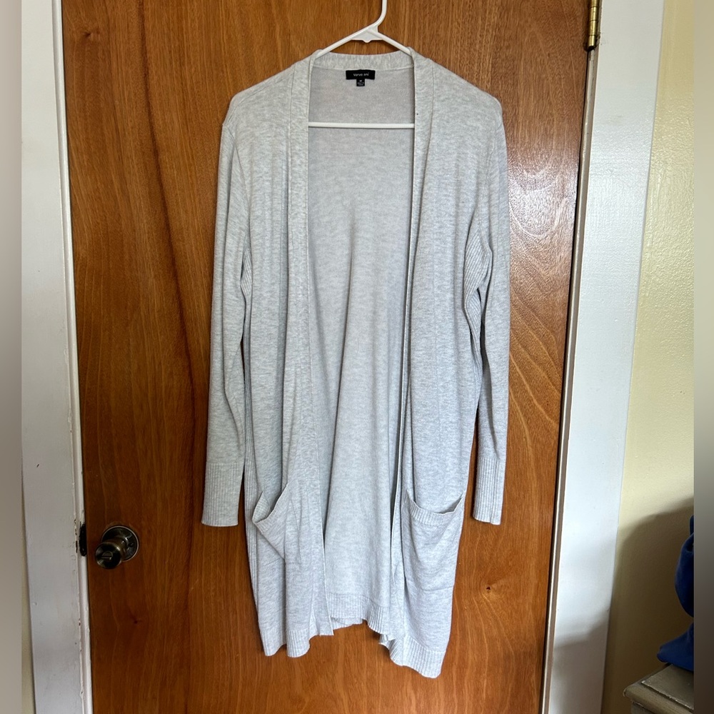 Gray long cardigan